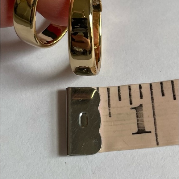 TJG Gold Toned Clip On Hoop Earrings - Picture 9 of 9